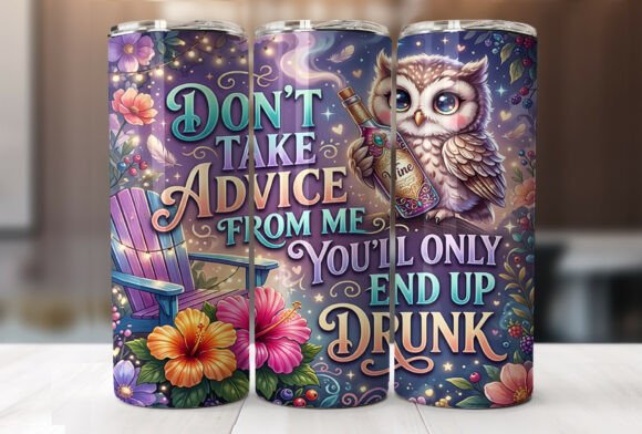 Download Funny Owl Wine Tumbler Wrap Sublimation - Tumbler wrap Collection