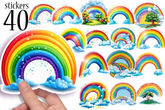 Download Digital Stickers - Rainbow Printables - Rainbow Collection