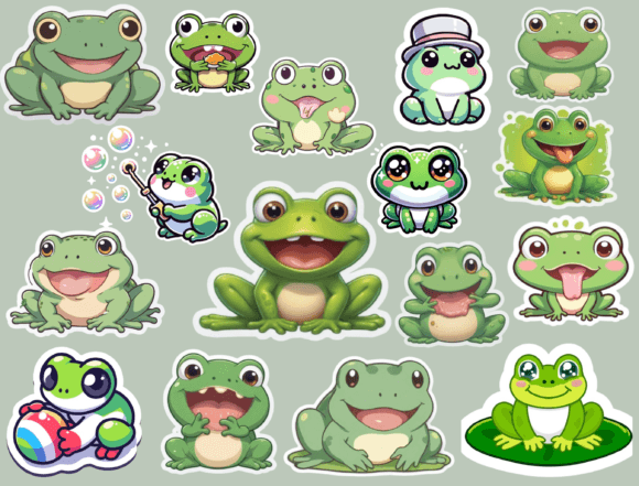 Download Frog Stickers, Digital Stickers - Digital stickers Collection