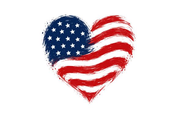 Download USA Heart Flag 4th of July Design - July Collection