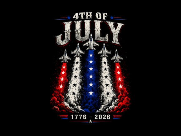 Download 4th of July Jets 1776 2026 PNG Design - July Collection