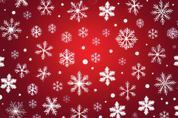 Download A Red Background with White Snowflakes - Snowflakes Collection