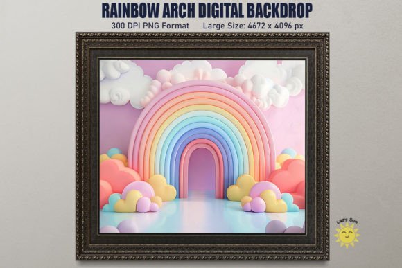Download Colorful Rainbow Arch Digital Backdrop - Rainbow Collection