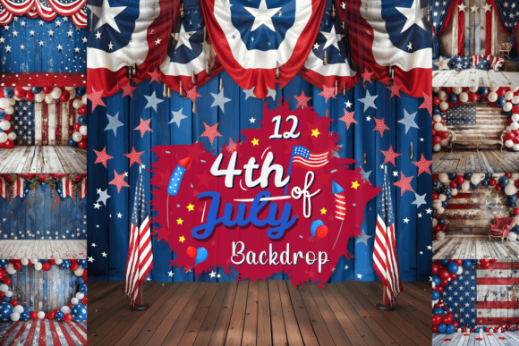 Download 4th of July Digital Backdrop Bundle - July Collection