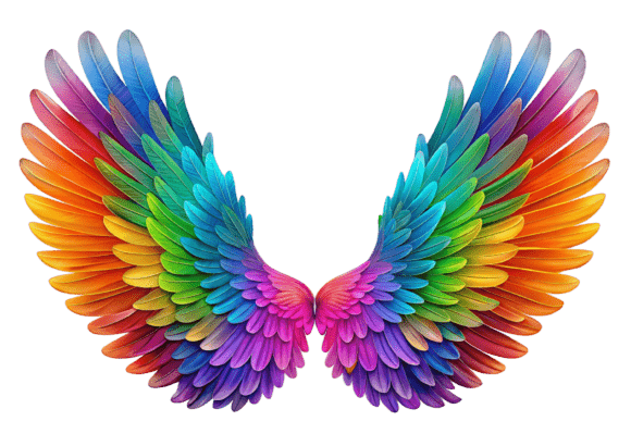 Download 3D Avatar Rainbow Pride Wings PNG - Rainbow Collection