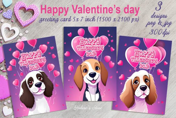 Download Funny Valentines Dog Greeting Cards Set - Greeting cards Collection
