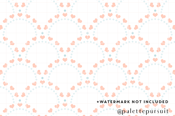 Download Hearts Mermaid Valentine Peach Pattern - Peach pattern Collection