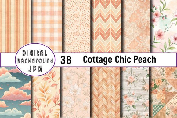 Download Seamless Cottage Chic Peach Pattern - Peach pattern Collection