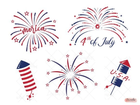 Download Fireworks 4th of July SVG Bundle Design - July Collection