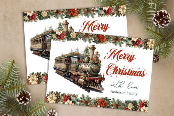 Download Vintage Christmas Train Greeting Cards - Greeting cards Collection