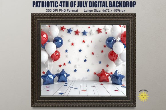 Download Patriotic 4th of July Digital Backdrop - July Collection