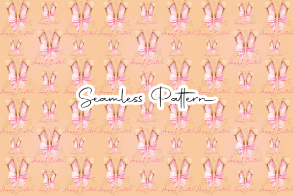 Download Easter Bunny Ears &amp; Bow Peach Pattern - Peach pattern Collection
