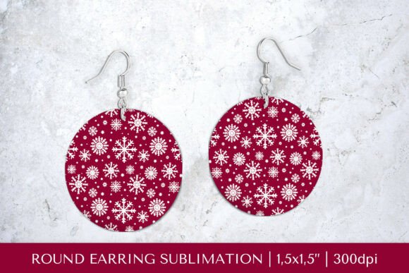 Download Winter Snowflakes Earrings Sublimation. - Snowflakes Collection