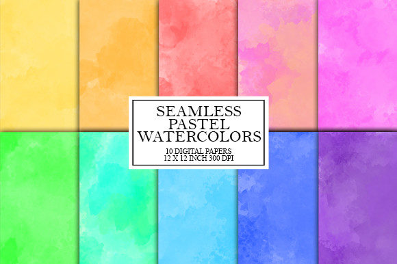 Download Seamless Pastel Watercolor Digital Paper - Watercolor digital paper Collection