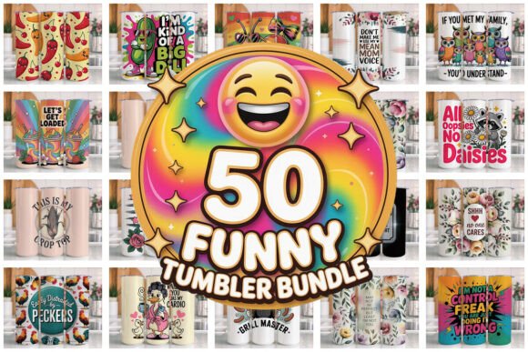 Download 50 Funny Tumbler Wrap Bundle PNG V4 - Tumbler wrap Collection
