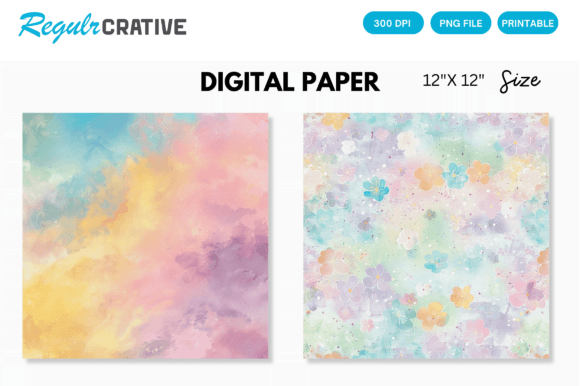 Download Rainbow Color Pastel Digital Paper Pack - Rainbow Collection